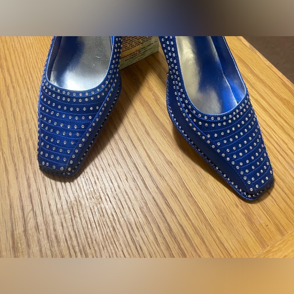 Blue going to church shoes.